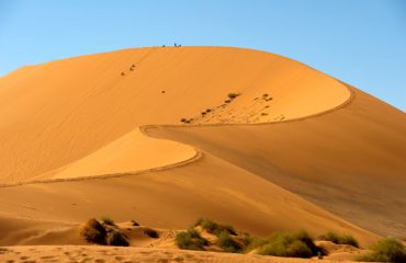 Tourists climbing the Sossusvlei dune, Namib Naukluft National Pa